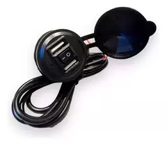Toma Doble Puerto Cargador Usb con Soporte Para Moto. JAR VEC. YL UC6