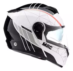 Casco MAC Rebatible Rock Road - Blanco y Negro. - tienda online