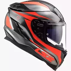 Casco LS2 327 CANNON JEAN Con PINLOCK - Negro y Naraja Fluo - tienda online