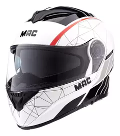 Casco MAC Rebatible Rock Road - Blanco y Negro.