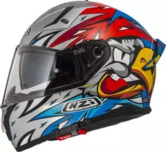 Casco NZI GO RIDER STREAM DUO MACAW YELLOW & SKY BLUE MATT TITANIUM BLUE + CLEAR VISOR - comprar online