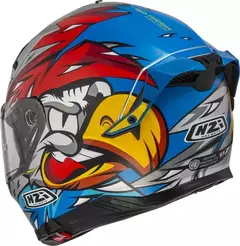 Casco NZI GO RIDER STREAM DUO MACAW YELLOW & SKY BLUE MATT TITANIUM BLUE + CLEAR VISOR - RideMax