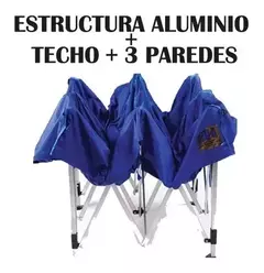 Carpa Gacebo 3H 2x3 Estructura de Aluminio + Techo + 3 paredes - comprar online