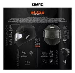 Imagen de Casco Rebatible Mac Oficial 166 Blaze Afrox Mate - RideMax