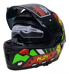 Casco NZI Go Rider Spray Black - Green - Red