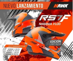 Casco Hawk RS7 cross naranja con grafica - comprar online