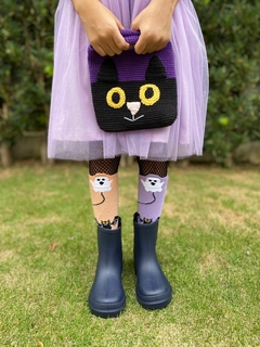 Bolsinha gato preto amigurumi na internet