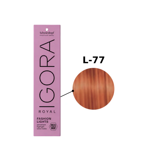 Coloração Schwarzkopf Igora Royal Fashion Lights 60g - Cor L-77 Cobre Extra