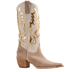 Bota Texana Mujer de Cuero Combinado Caña Alta en internet