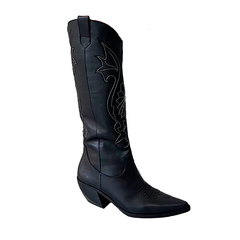 Bota Texana de Cuero Caña Alta con Grabados - SC STORE CALZADOS