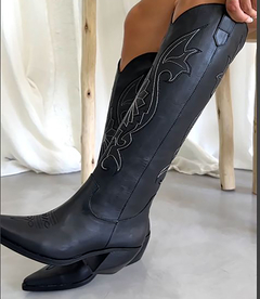 Imagen de Bota Texana de Cuero Caña Alta con Grabados