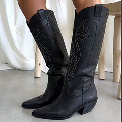 Bota Texana de Cuero Caña Alta con Grabados - comprar online