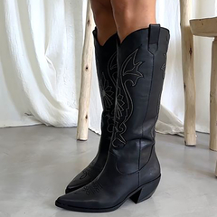 Bota Texana de Cuero Caña Alta con Grabados - comprar online