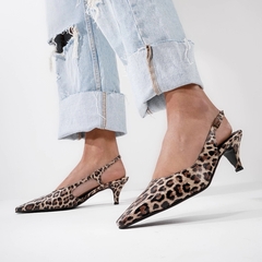 Stiletto de Cuero Taco Bajo - comprar online