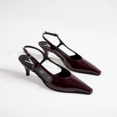 Stiletto de Cuero Taco Bajo - SC STORE CALZADOS