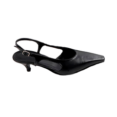 Imagen de Stiletto de Cuero Taco Bajo