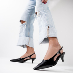 Stiletto de Cuero Taco Bajo - SC STORE CALZADOS