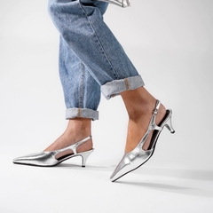 Imagen de Stiletto de Cuero Taco Bajo