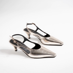 Stiletto de Cuero Taco Bajo - comprar online