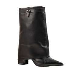 Bota Cuero Mujer Caña Media con Solapa - tienda online