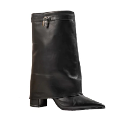 Bota Cuero Mujer Caña Media con Solapa - tienda online