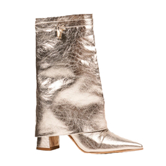 Bota Cuero Mujer Caña Media con Solapa - SC STORE CALZADOS