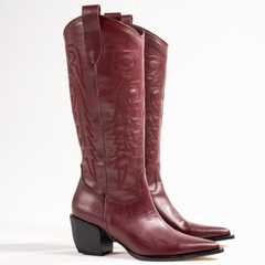 Bota Texana Mujer de Cuero con Grabados - tienda online
