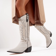 Bota Texana Mujer de Cuero con Grabados