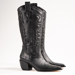 Imagen de Bota Texana Mujer de Cuero con Grabados