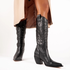 Bota Texana Mujer de Cuero con Grabados - comprar online