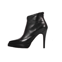 Bota Corta de Cuero con Taco Fino - SC STORE CALZADOS