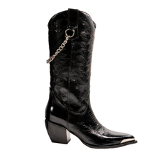 Bota Texana de Cuero Caña Alta Detalle de Cadena - comprar online