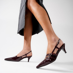 Stiletto de Cuero Taco Bajo en internet
