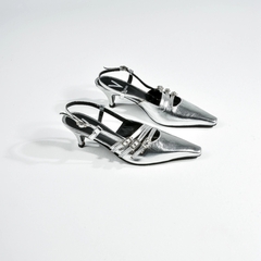 Stiletto de Cuero Taco Bajo - comprar online