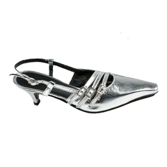 Stiletto de Cuero Taco Bajo - comprar online