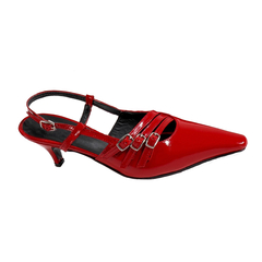 Stiletto de Cuero Taco Bajo - tienda online