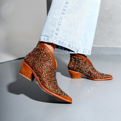 Bota Corta Cuero Cubierta Tachas - SC STORE CALZADOS