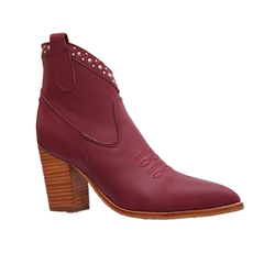 Bota Texana de Cuero con Detalle de Tachas en Contorno - tienda online