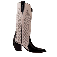 Imagen de Bota Texana Cuero Caña Alta con Grabados