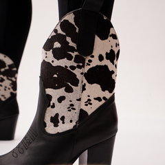 Bota Texana Corta de Cuero Combinado - tienda online