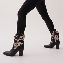 Bota Texana Corta de Cuero Combinado - SC STORE CALZADOS