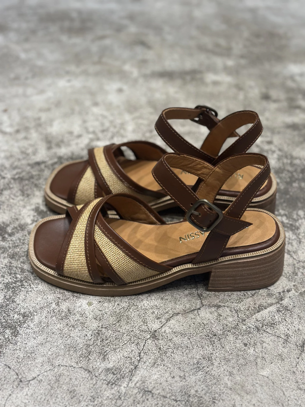 Sandalia Folia Cruce Rafia