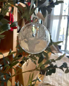 Esfera transparente ciervo 8cm silver