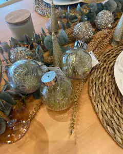 Esfera transparente rayado 8cm gold en internet