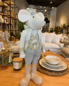 Adorno navideño raton blanco - comprar online