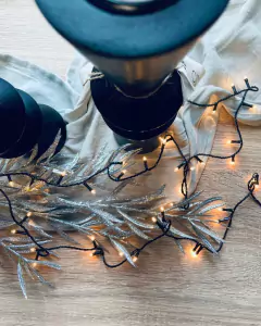 Luz navideña x100 blancas c/programador de 8 funciones - comprar online