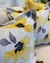 Almohadon stone estampado con solapa flores amarillas 50x50 cm - comprar online