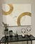 Bastidor pintado al oleo circulos dorados 90x120cm