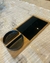 Tabla de quesos bamboo y vidrio negro 34X17 - comprar online