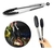 Pegador Multiuso de Silicone Com Cabo em Aço Inox Preto 27,5cm - Mimo Style na internet